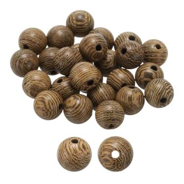 Imagem de HARFINGTON 100 peças de contas de madeira natural 8 mm madeira de asa de galinha redonda polida solta contas espaçadoras lisas miçangas para fazer joias, pulseiras, colar, brincos, artesanato, faça
