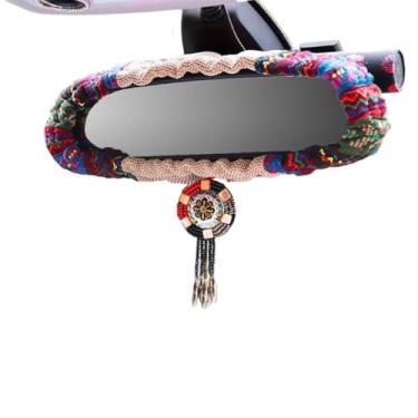 Imagem de Linda capa de espelho retrovisor de carro boêmia fofa para decoração de carro para mulheres, acessórios de espelho retrovisor universal para a maioria dos carros, SUVs, caminhões (bege)