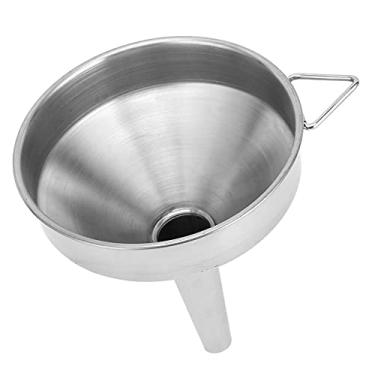 Imagem de AYNEFY Funil de Aço Inoxidável Espessado para Derramar óleo/Vinho/Vinagre, Ferramenta de Cozinha Essencial para Transferência de Líquidos, Suspensão, Prata (11cm)