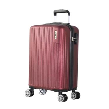 Imagem de Mala de Viagem de Bordo 10kg Yin's, Material Resistente à Impactos, Rodas Duplas 360° Silenciosas (Vermelho, Bordo)