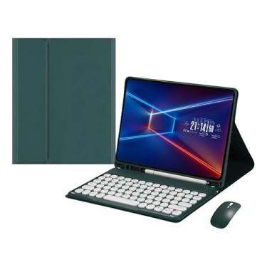 Imagem de Teclado Redondo Para Tab S6 Lite 10.4 Pol Com Capa + Mouse