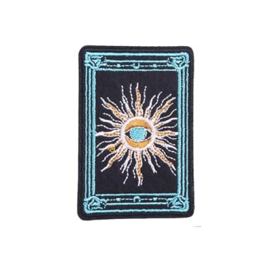 Imagem de Ruoming Ruoming 1 peça de adesivos decorativos para cartas de tarô, design místico bordado, sol e lua, apliques costurados DIY para roupas e acessórios (Tarot20)