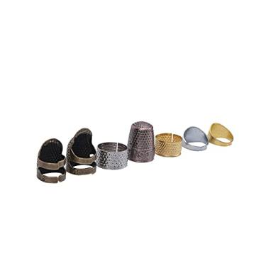 Imagem de Zerodis Costura Thimbles Protetor de Dedos de Metal Diy Resistente a Desgaste para tricô de Bordado, Thimble de Cobre de para a Maioria das Pessoas, Itens de Bronze/prata/gozinha antiga. Ótimo para Entusiastas de Costura