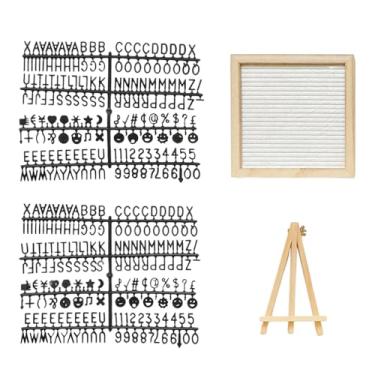 Imagem de XLWLLNJ Quadro de feltro com letras, números e símbolos, quadro de mensagens decorativo e mutável para decoração de sala de aula hotel, Branco