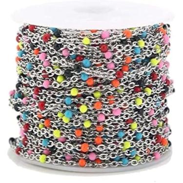 Imagem de 2mm De Largura 2 M De Aço Inoxidável Esmalte Link Cabo Correntes Para Colar Diy Jóias Fazendo Descobertas, Enamel Colors Onstee