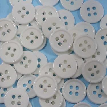 Imagem de Botões 4 Furos Brilhante Plástico ABS Branco 11mm 44156 Botão Alfaiata