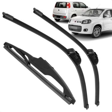 Imagem de Kit Completo 3 Palhetas Limpador Parabrisa Silicone Uno 2009 a 2021