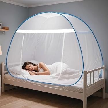 Imagem de Mosquiteiro Tenda Cama Solteiro Dobrável Prático E Portátil