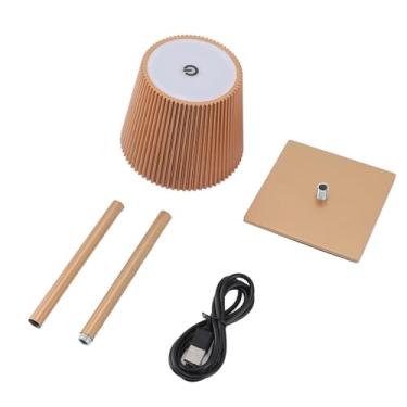 Imagem de Hilitand Lâmpada de Mesa Sem Fio LED, Lâmpada de Mesa de Controle de Toque 3 Colorido Escurecimento 3600mAh Recarregável Bateria Night Light para Barras, Quartos, Restaurantes (Ouro)