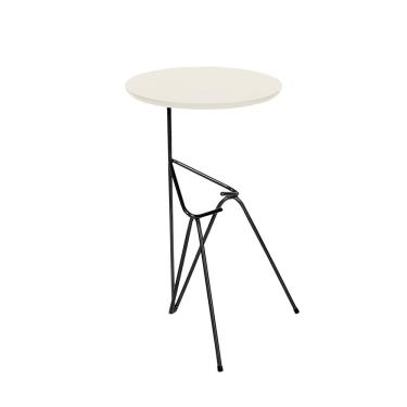 Imagem de Mesa De Canto Lateral Mesinha Bambino Preto - Off White