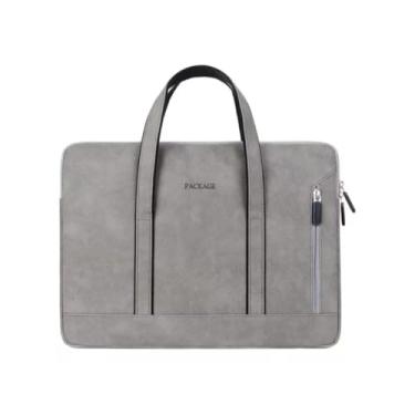 Imagem de Bolsa para Notebook 15,6 Polegadas, Capa Impermeável, PU, Almofado - Lotus And Life (Cinza)