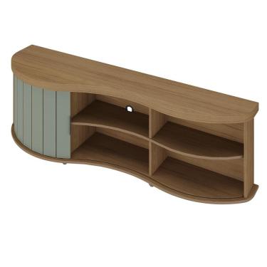 Imagem de Rack Magnum Para Tvs De Até 75” Com 180cm Artely Carvalho Com Menta