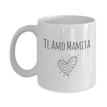 Imagem de Caneca Te Amo Mamita, com coração rabisco, presentes Te Amo Mama, presentes Mamita