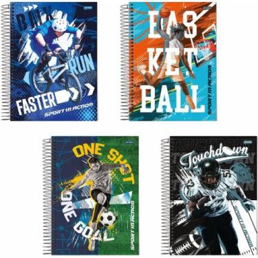 Imagem de Caderno Espiral Universitário 10X1 Capa Dura SPORT 160 Folhas - Pacote