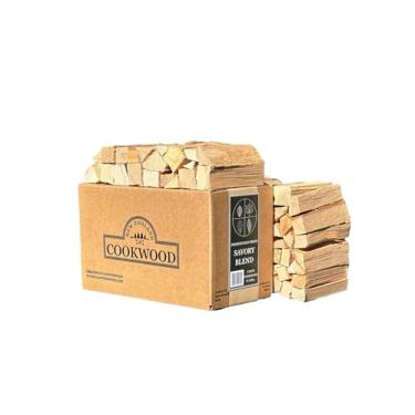 Imagem de Savory Blend 5 Inch Universal Cooking Firewood - 8lbs. ~575cuin Premium Kiln Dried Cooking Wood for Grills, Smokers and Ooni, Solo, Bertello Pizza Ovens (Savory Hardwood Blend)