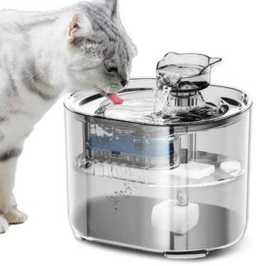 Imagem de Fonte De Água 2,2 L Automática P/ Gato Cachorro Pets C/ Filtro Transpa