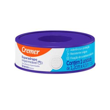 Imagem de Esparadrapo Cremer Impermeável Cor Branco 1,2Cm X 4,5Cm com 1 Unidade