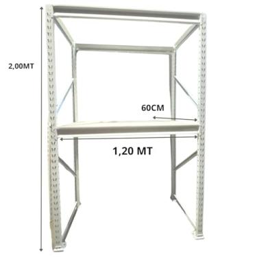 Imagem de Mini Porta Pallet 1,20x0,60x2mt C/ 2 Planos Em Mdf Até 500kg BRANCO