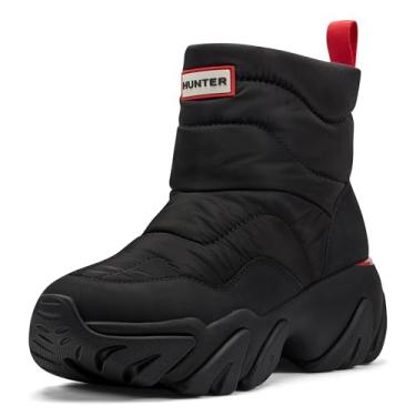 Imagem de Hunter Bota feminina Debra impermeável no tornozelo, Couro preto, 34