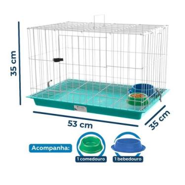 Imagem de Gaiola para Coelho VivoPet Luxo - 3 Cores, com Bandeja Plástica e Aces