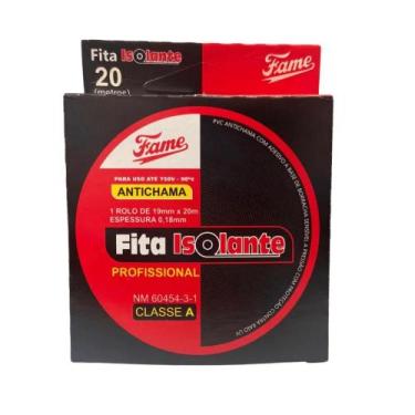 Imagem de Fita Isolante Classe A (Uso Profissional) 19mm x 20mts x 0,1 - Fame