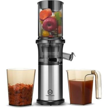 Imagem de Espremedor de prensa a frio, máquinas de mastigar, calha de alimentação grande de 11,7 cm, espremedor lento potente, máquina de fazer suco para vegetais e frutas, utensílios de cozinha para mães