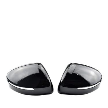 Imagem de Capa de espelho retrovisor lateral de carro de substituição de fibra de carbono real acessórios compatíveis com TT TTS 8J MK2 2007-2014 (2 peças)(Glossy Black)