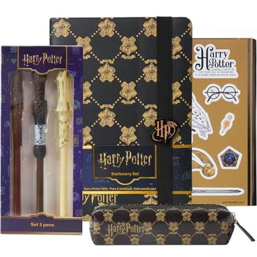Imagem de Get Trend Estojo de lápis Harry Potter, adesivos e canetas de varinha, conjunto de papelaria para material escolar, escritório, varinha de ancião, presentes de Hogwarts para meninas e mulheres (Harry
