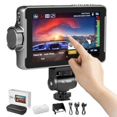 Imagem de VILTROX DC-550 Pro Touch Screen DSLR Camera Field Monitor 4K HDMI, 5,5 polegadas 1200 Nits Monitor de câmera de vídeo com bateria/para-sol, 3DLUT, pico de foco, forma de onda, cores falsas