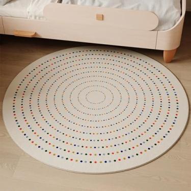 Imagem de Tapetes para sala de estar, tapetes grossos de cabeceira, decoração fofa e redonda para quarto, tapete macio e fofo (200x200 cm/P)