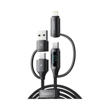 Imagem de Cabo USB Tipo C 4 Em 1 Com Carregamento Rápido E Display LED Para iPho