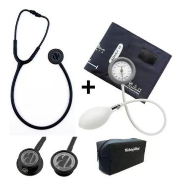 Imagem de Esfigmomanometro Welch Allyn Ds44 + Estetoscopio Duplo Bic, Preto