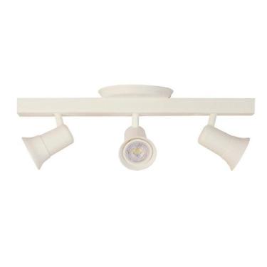 Imagem de Luminária Trilho 3 Spots Direcionáveis Dicroica Com Canopla - MadeinSP