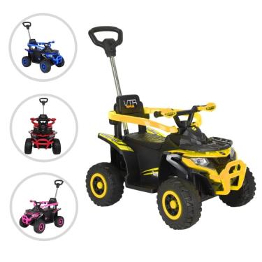 Imagem de Quadriciclo Infantil C/ Empurrador e Luzes Ride On Maxi Toys