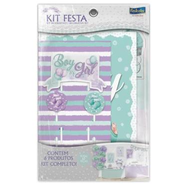 Imagem de Kit Festa Chá Revelação Especial Lilás e Verde