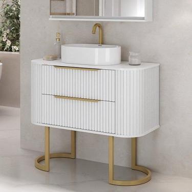 Imagem de Gabinete Alice 1 metro Com Pés - Fabribam Branco, Branco