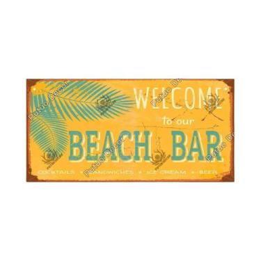 Imagem de Placa De Madeira Decorativa Para Casa De Praia, Letreiro Suspenso De V