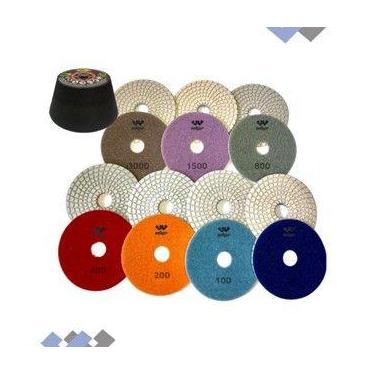 Imagem de Kit 7 Lixa+Rebolo P/ marmore travertino - Anker