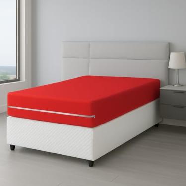 Imagem de Protetor de Colchão Solteiro Malha Gel com Zíper – Capa Protetora (VERMELHO)