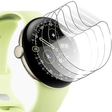 Imagem de Renwox Película de hidrogel transparente (8 peças) para Google Pixel Watch 4 41 mm Smart Watch Protetor de tela TPU macio ultrafino, sensível ao toque, autocura, à prova de explosão, desbloqueio de
