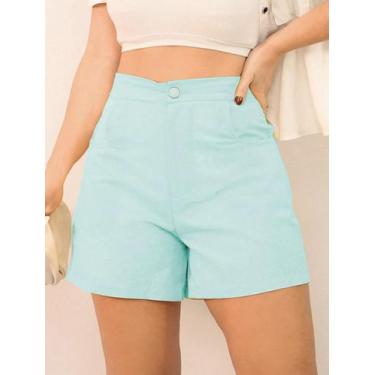Imagem de Short Feminino Linho Com Bolso Cintura Alta - Nifty, Azul bebê, M