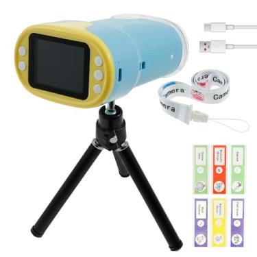 Imagem de LZVXTYM Microscópio 1000X para crianças, mini microscópio de bolso infantil portátil com tela de 5 cm e kit de slides, mini microscópio portátil para crianças, brinquedos de presente para crianças e