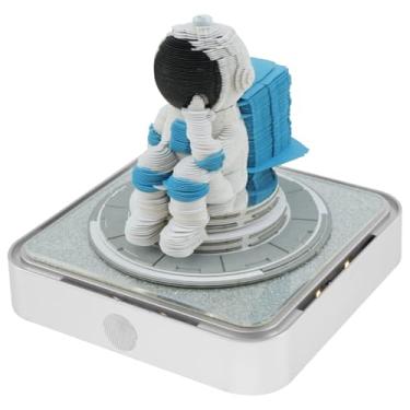 Imagem de FALESOUL Calendário 3D, calendário de mesa, 2025, com luzes LED, bloco de notas 3D, presente de artesanato para dia de Ação de Graças, Natal, inauguração de casa, decoração de mesa (azul)