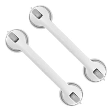 Imagem de 2 peças de barra de apoio para chuveiro, barras de sucção para idosos, alça antiderrapante para chuveiro, alça removível para banheira, alça prática para banheira, alça reutilizável para banheiro