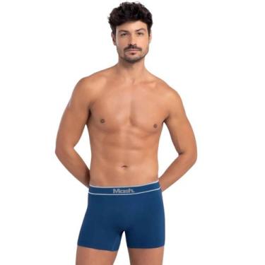 Imagem de Kit Com 2 Cuecas Boxer Microfibra Sem Costura Mash, GG, Azul, Preto