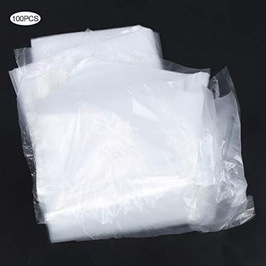 Imagem de AYNEFY Aventais Capes Transparentes de Cabelo de Cabelo Barbeiro Salão de Salão de Cabeleireiro de Avental Smock Smock Doméstico Capas de Cabeleireiro de de de Corte de de 100pcs