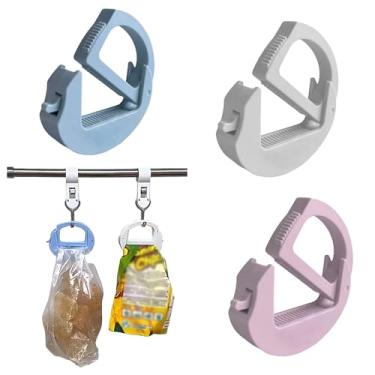 Imagem de Clipe hermético magnético de 3 peças, armazenamento de alimentos, com alça de gancho, adequado para armazenar sacos de batata, pão, lanches e alimentos para animais de estimação, organizador de