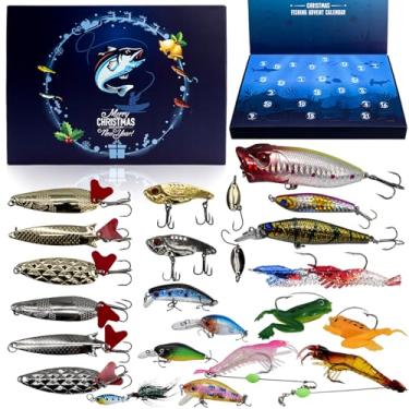 Imagem de Iscas de pesca, calendário do advento 2025, calendário do advento, contagem regressiva de Natal, 24 dias, iscas de pesca, presentes surpresa de Natal