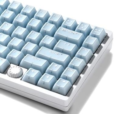 Imagem de GMKWTL Teclas XVX Blue Jade, conjuntos de teclas PBT Doubleshot 142 teclas, teclas de teclado Cherry Profile adequadas para teclado mecânico 60%/65%/75%/TKL/96%/100% Layout