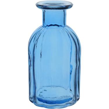 Imagem de VASO DECORATIVO ENFEITE CASA GARRAFA HOME&CO VIDRO 10x5x5cm AZUL